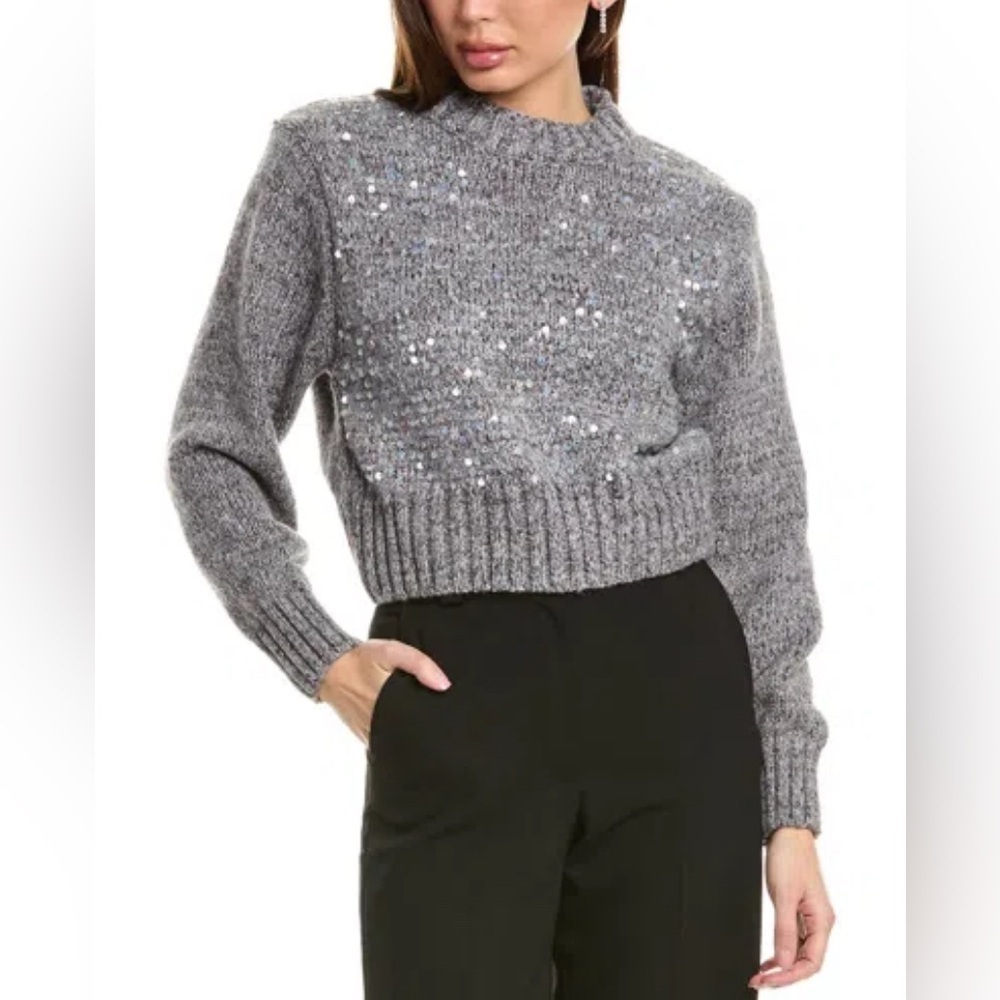 Hl Affair Charcoal Sweater With Sparkling Accents